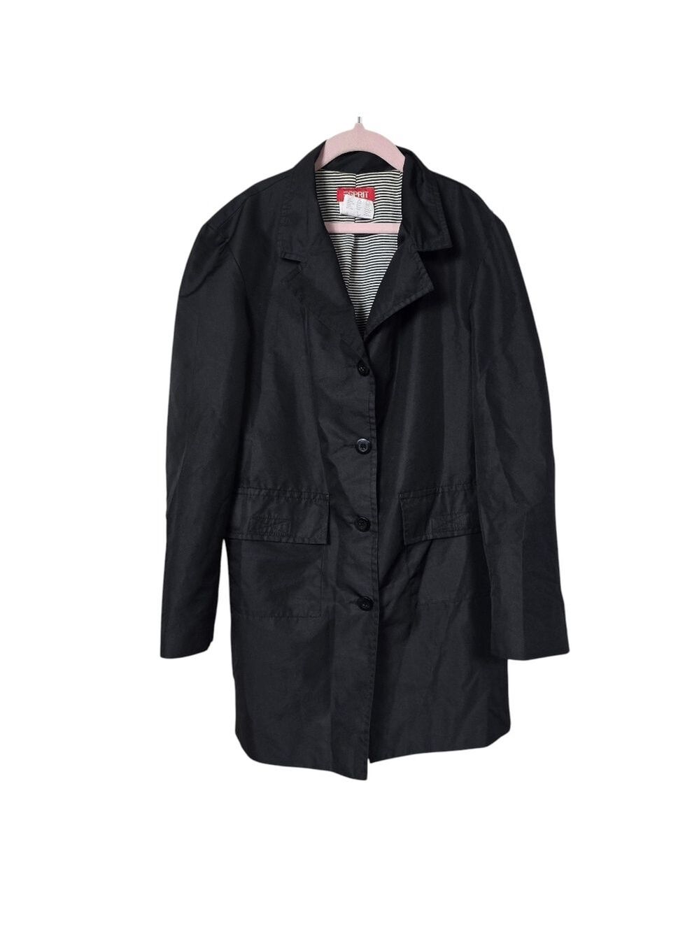 Esprit Lightweight Black Button Down Coat Kids L